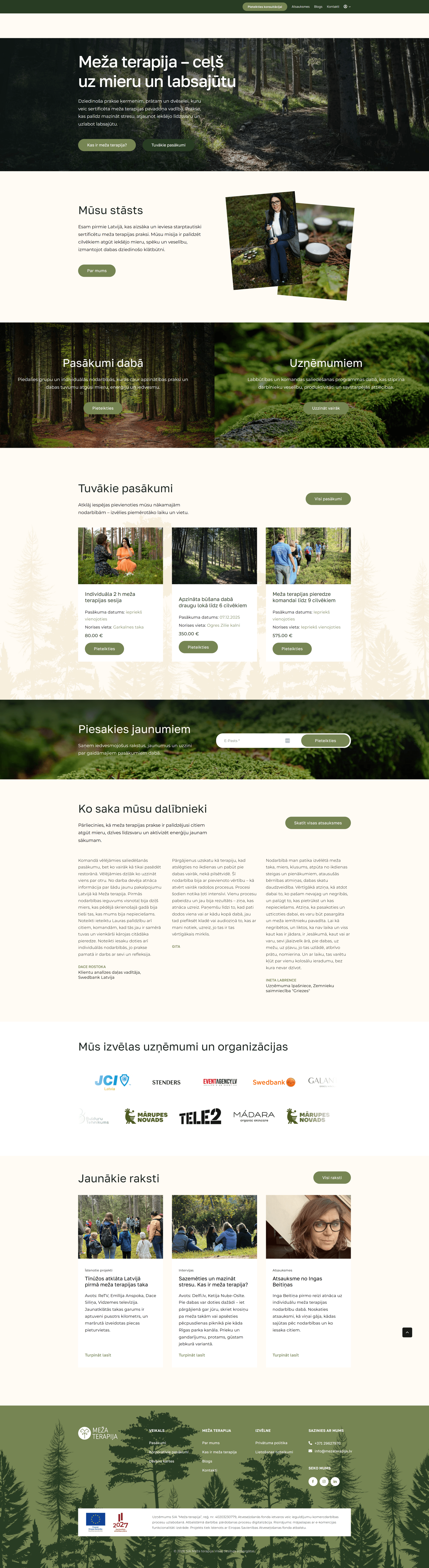 Mezaterapija.lv - Mājaslapas sākuma atvērums