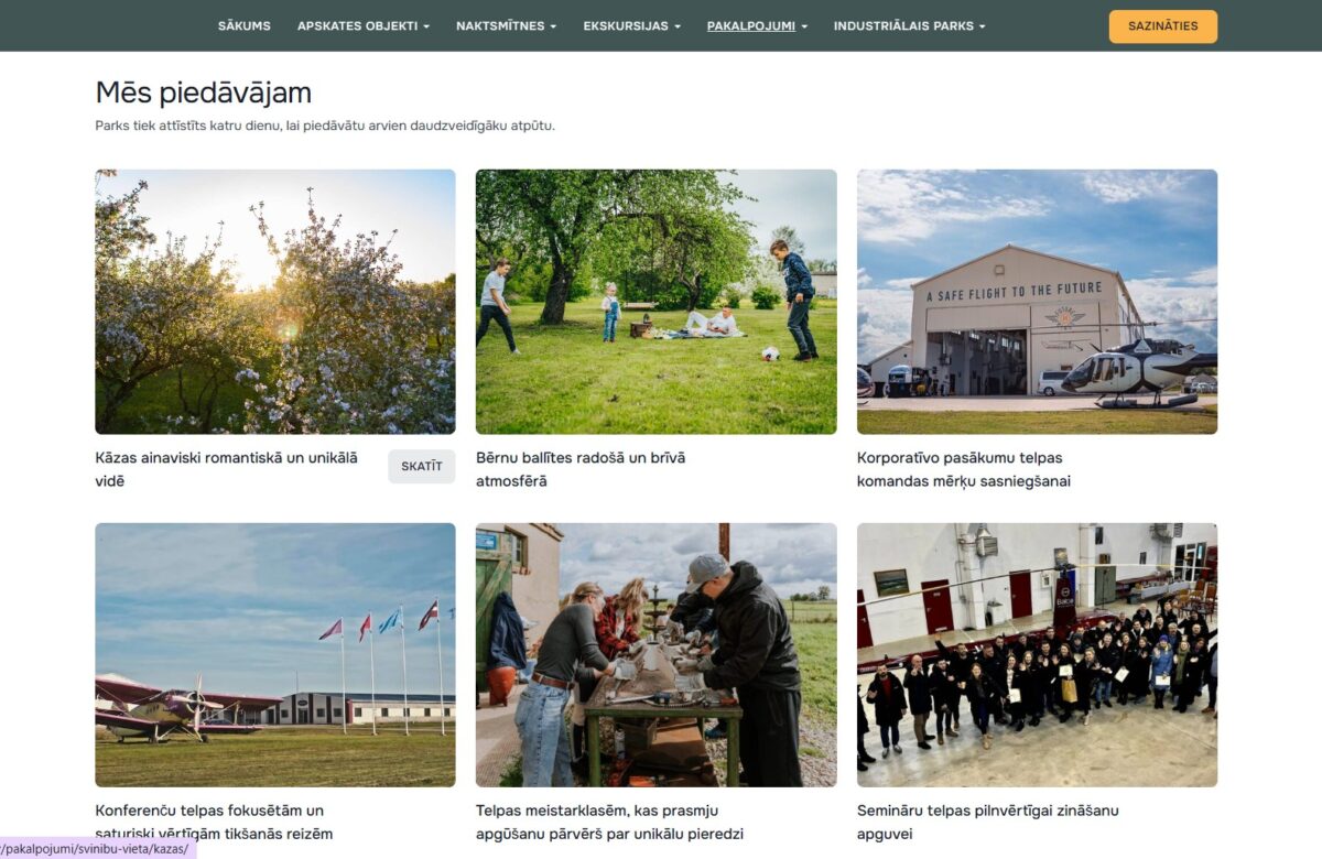 Nakotnesparks.lv - Visu pakalpojumu saraksts