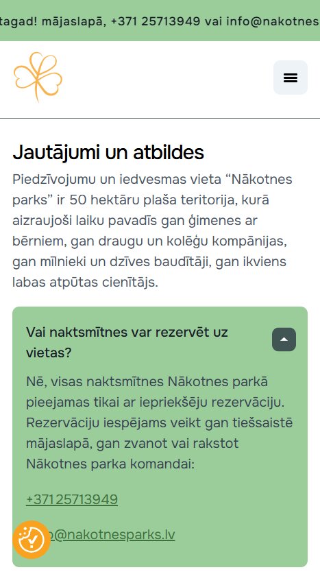 Nakotnesparks.lv - Jautājumi un atbildes - mobile