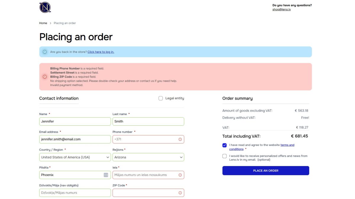 Improve checkout form usability to reduce checkout abandonment