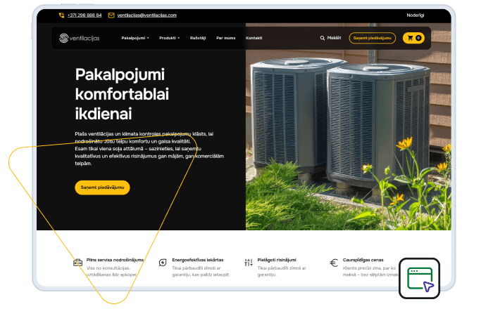 Ventilacijas.com mājaslapas izstrādes - portfolio