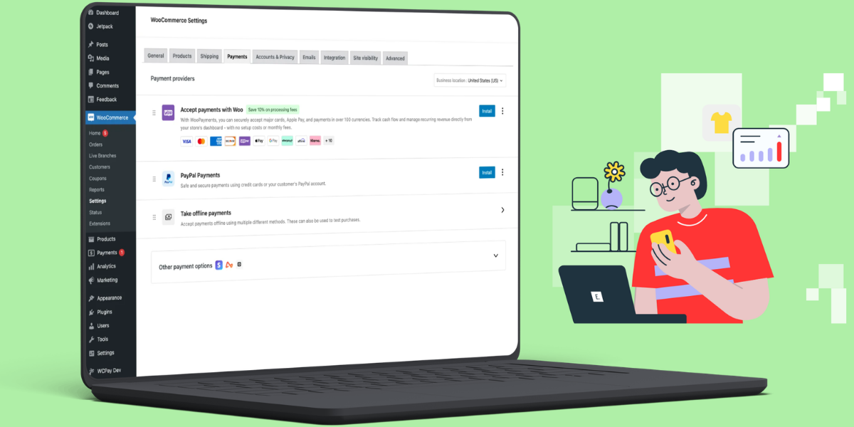 overview of woocomerce payment settings