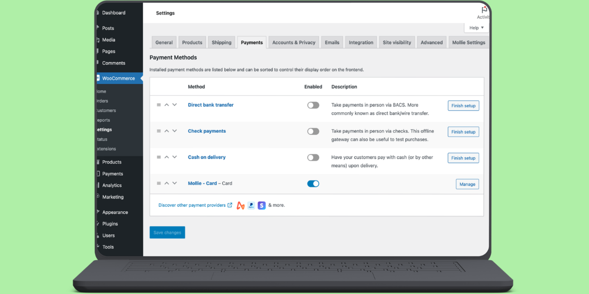 woocommerce payment methods