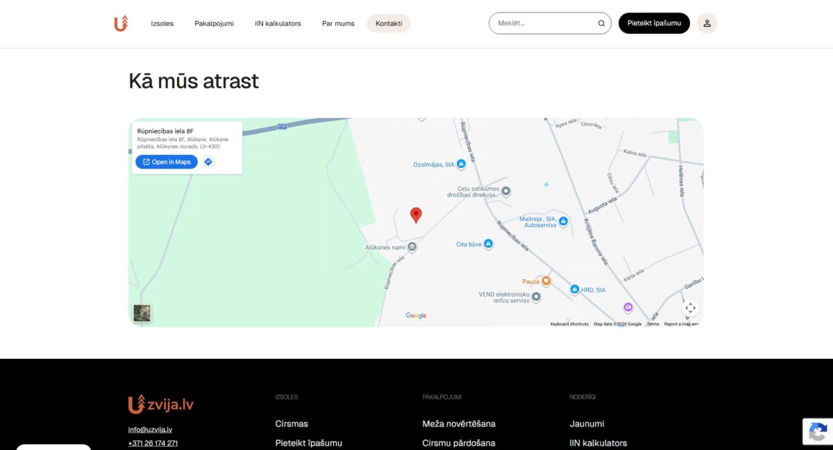 Uzvija.lv atrašanās vieta